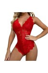 mingxinshangdian Lingerie sexy une pièce en dentelle brodée body robe sexy femme collants en maille chaussettes de corps sexy