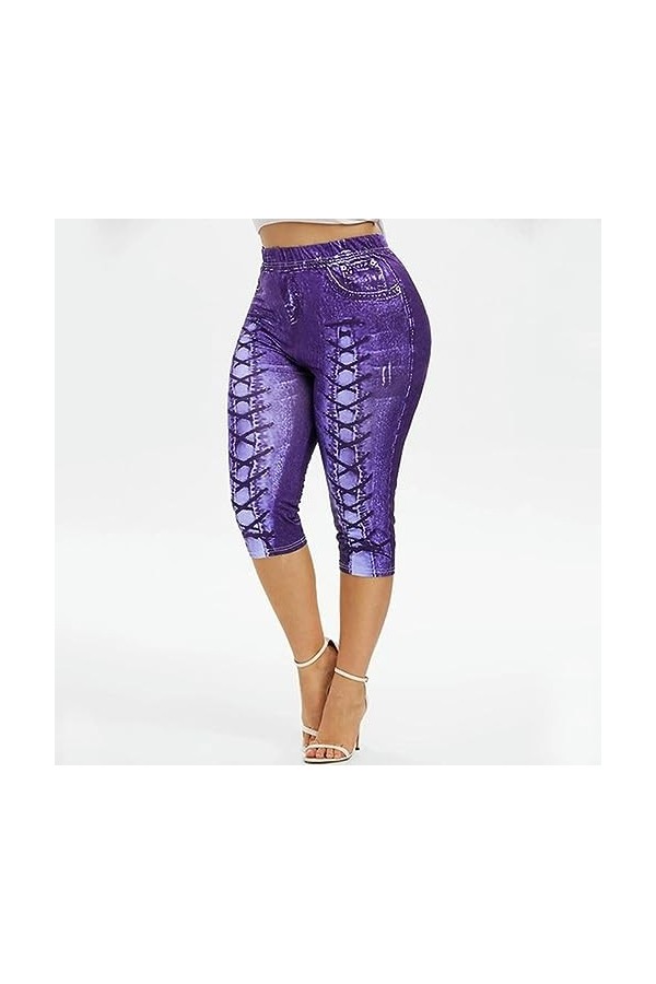 CABULE Short dété Steampunk pour Femme - Longueur Genou - À Lacets - Imprimé Floral - Pantalon Sexy - Short de Yoga - Vêteme