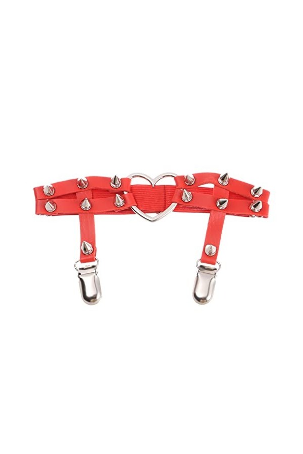 TRENIS 1PC Punk jarretelles jambe anneau coeur cuir harnais jarretière femmes réglable élastique jarretelle sangle accessoire