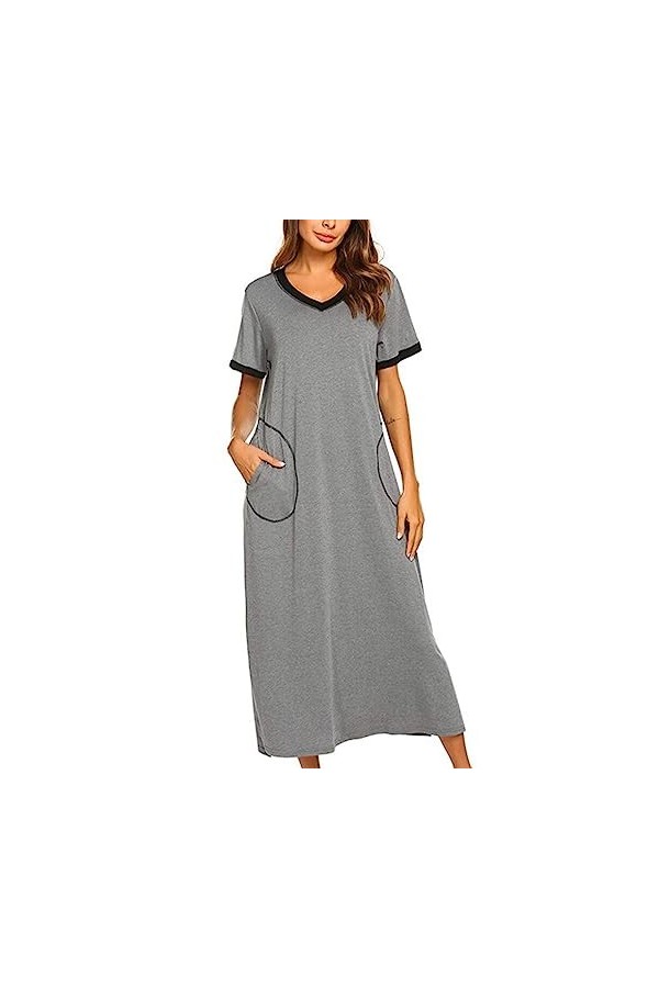 YIUPEDRFG Chemises de nuit en soie pour femmes - Look romantique et flatteur pour la nuit en différentes couleurs, noir, M