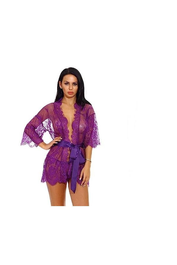 SHANHE Sexy Femmes Lingerie Dentelle Chemise de Nuit vêtements de Nuit Chemise de Nuit Pansement Profond V G-String Sexe Somm