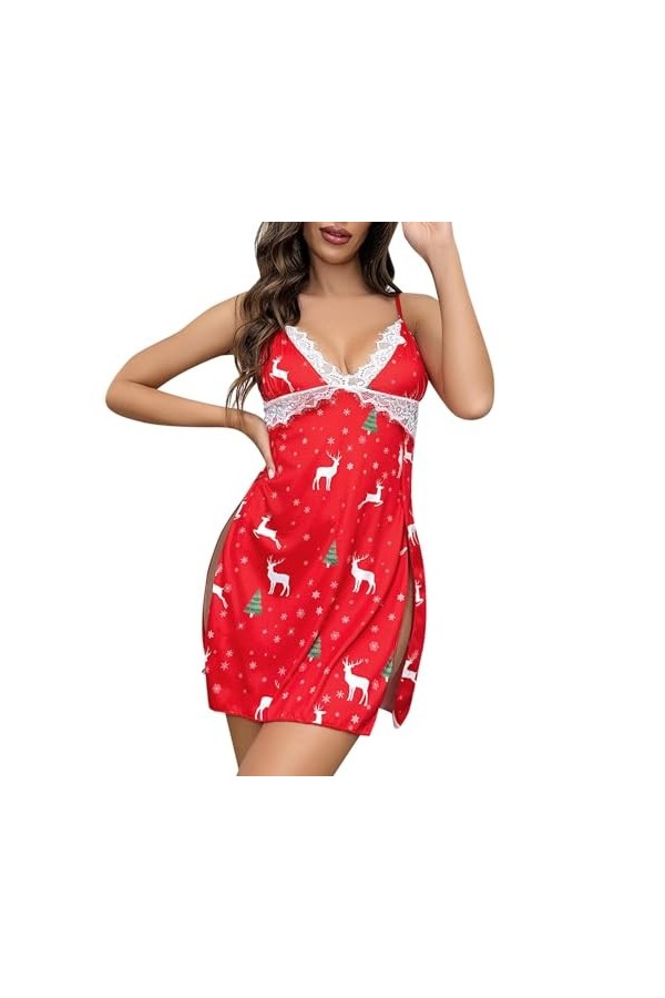 Fulidngzg Robe de Noël pour femme XXL - Lingerie érotique - Robe de Noël sexy - Tenue sexuelle extrême - Robe mignonne érotiq