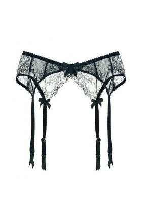 Porte-jarretelles noires en dentelle brodée ultra fine sexy pour femme Blanc