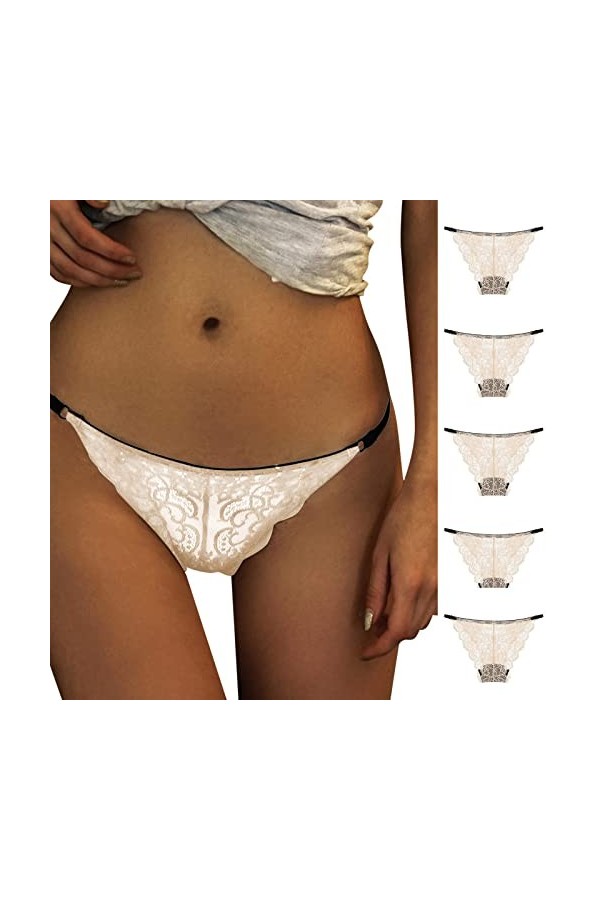 Femmes Culotte en Dentelle Stretch Slip Sexy Taille Haute sous-vêtements Femmes Dentelle Culotte Triangle Sexy en Maille Tran