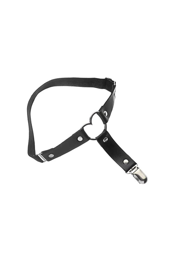 TRENIS Coeur Ailes Bowknot Jarretière Femmes En Cuir Pu Élastique Jambe Jarretelles Cuisse Harnais Punk Gothique Accessoire 