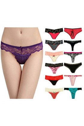 20 Paquets de Cordes pour Femmes L & K-II Pack ¨¦conomique de Tongs/Tangas en Dentelle S/M