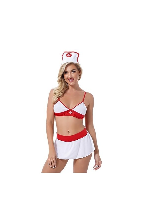 Femmes Infirmière Costumes Tenues De Jeu De Rôle Lingerie Sexy Ensemble Cadeau De Lune De Miel Vêtements De Nuit Soutien-Gorg