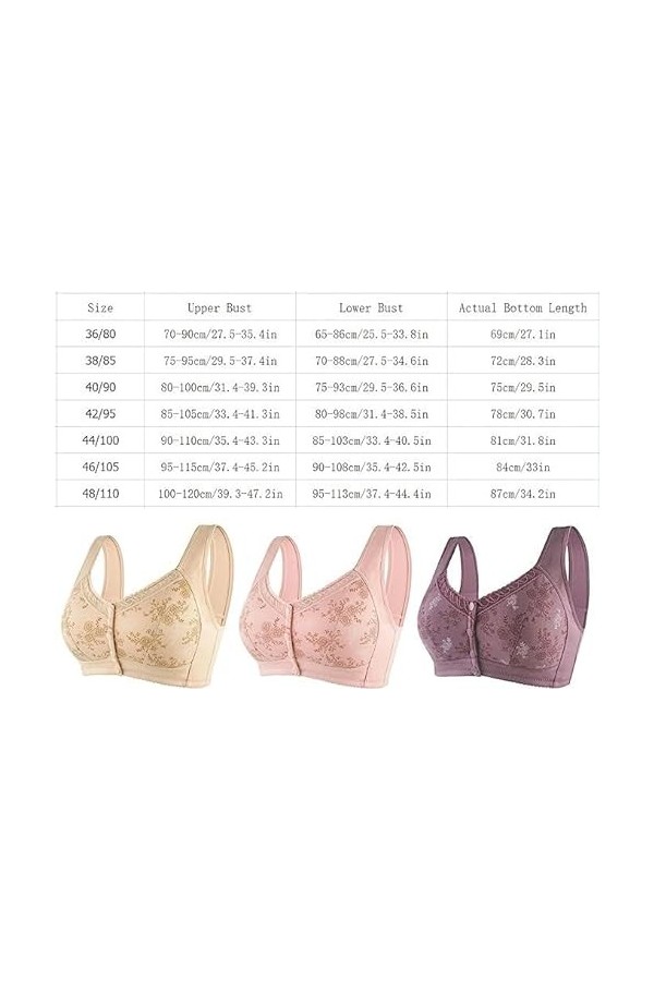 Glamorette Snap Front Bra Femmes âgées,Glamorette Bra for Seniors,Glamorette Bras Front Snaps Seniors Snap Front Bra Color :