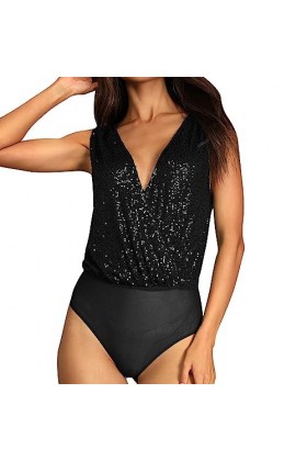 UOWEG Sens Supérieur Flash Discothèque Sexy V Cou Dos Socialite Soirée Combinaison Tempérament Élégant Tout avec Une Base Bod