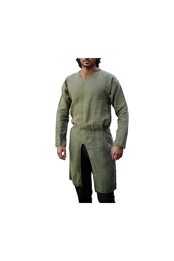 Robe médiévale de guerrier viking - Tunique médiévale - Tunique chevalier - Robe de cosplay - Costume dHalloween - Jupe dar