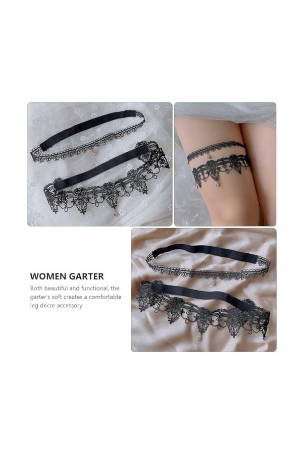 WRITWAA 3 Paires De Jarretières De Mariage En Dentelle Jarretières En Dentelle Pour Femmes Et Filles Jarretelles De Jambe De 