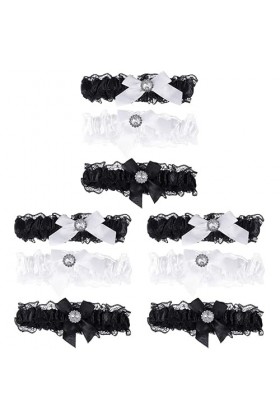SOIMISS 9 Pièces Cercle De Jambe Porte-Jarretelles Noir Ceintures De Mariée Costumes Noirs Accessoires De Mariage pour Les Ma