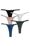HMLOPX Daily Wear Femme String T Dos Taille Basse sans Couture sous-Vêtements Sexy String Bikini String Culotte Lot de 5 Col