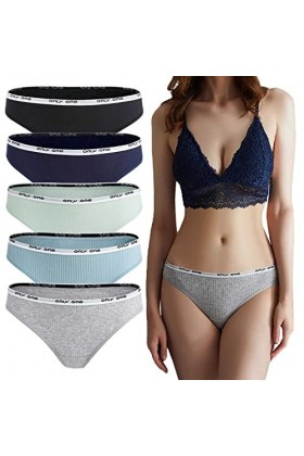 Daily Wear Lot de 5 sous-vêtements for Femme en Coton Sexy String Respirant Taille Basse Invisible S-XL Color : Combination 
