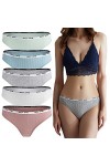 Daily Wear Lot de 5 sous-vêtements for Femme en Coton Sexy String Respirant Taille Basse Invisible S-XL Color : Combination 
