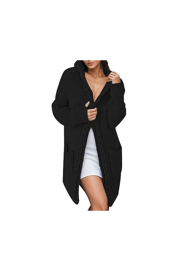 Cardigan long pour femme - Couleur unie - Léger - Pour lété - Élégant - Imprimé floral - Veste boléro - Léger et solide, Noi