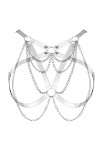 JMMHSS Femmes Corps chaîne Harnais Lingerie Poitrine Sangle jarretière Punk Goth Extensible Tissu Halloween Rave Le Noir 