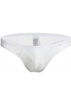 sous-vêtements Sexy pour Hommes, String G, Slip en Dentelle, T-Back, Culotte Transparente,Blanc,XXL