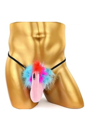 PIYAX Hommes Sexy Bref créatif Dessin animé Oiseau Respirant String drôle discothèque scène sous-vêtements Tendances caleçons