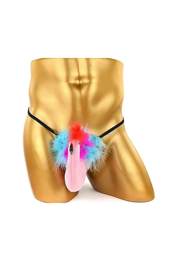 PIYAX Hommes Sexy Bref créatif Dessin animé Oiseau Respirant String drôle discothèque scène sous-vêtements Tendances caleçons
