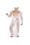 String Homme Sexy Hot Dentelle Slips Boxer Mens Polka Dot Style Japonais Kimono Long Sexy Dentelle Peignoir Transparent Fente