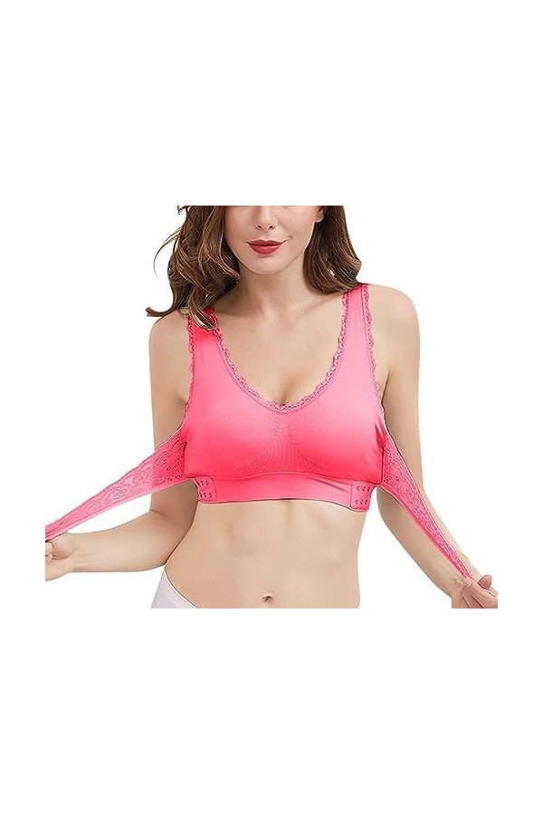 GHAKKE Soutien-Gorge en Dentelle Élégant pour Les Femmes Plus Âgées Bralette Avant Criss sous-vêtement sans Fil À Boucle Laté