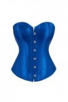 WEITING Plus Size Satin Dance Overbust Corselet Body Shaperwear Femmes Sexy Corsets Et Bustiers-Bleu,M