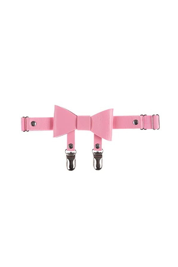 INHYLY Coeur Ailes Bowknot Jarretière Femmes En Cuir Pu Élastique Jambe Jarretelles Cuisse Harnais Punk Gothique Accessoire 