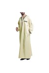 Mymyguoe Robe musulmane pour homme - Robe islamique avec poche poitrine Moyen-Orient - Robe turque - Col en V - Manches longu