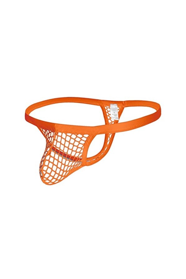 MENGQING Lingerie sexy pour homme, culotte fine, string en dentelle, sac damélioration de bikini découpé, culotte string-B3,