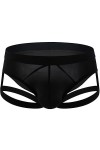 MENGQING Lingerie sexy pour homme, culotte fine, string en dentelle, sac damélioration de bikini découpé, culotte string-B3,