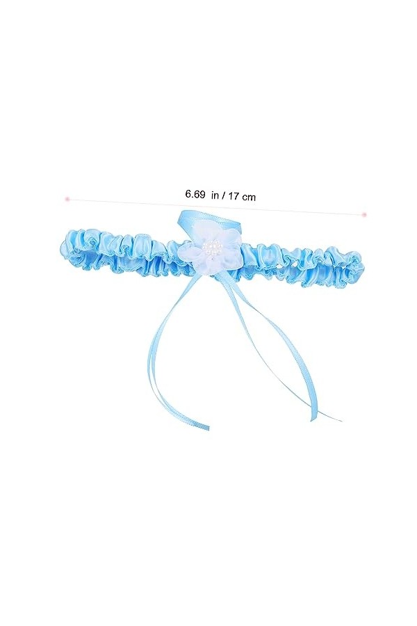 Abaodam 3 Ensembles Arc Jarretière Perle Ceinture De Mariée Dames Ceintures Ceinture Élastique pour Femmes Jarretières Floral