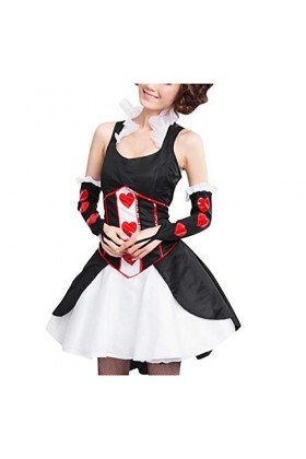 liaddkv Montrez Cosplay Japonais Belle Robe de Soubrette Vêtements Tenue Costume Femmes Lingerie Body Noir, Taille unique 