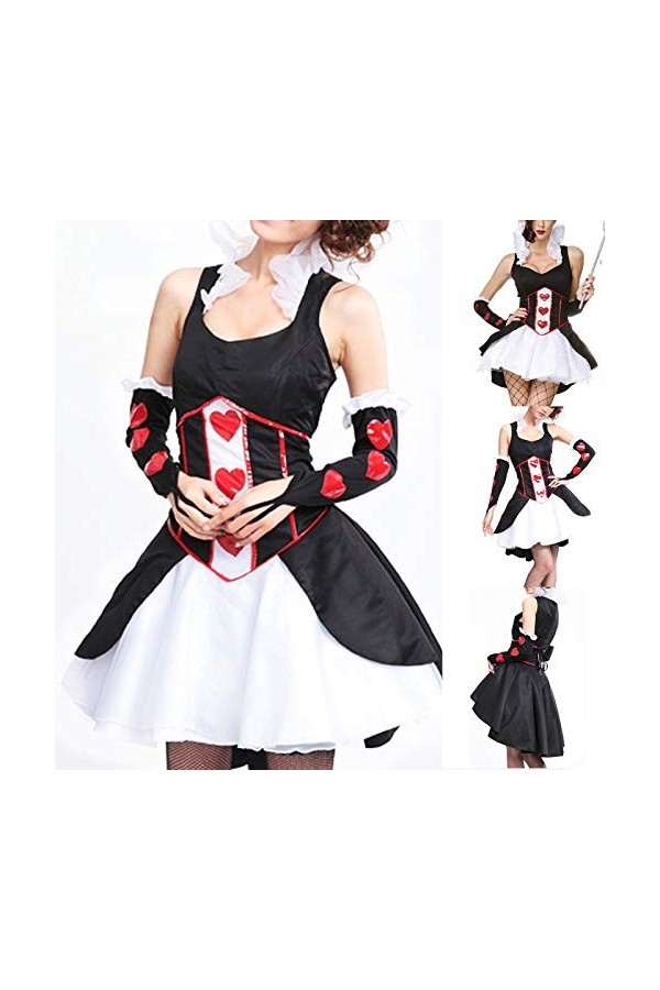 liaddkv Montrez Cosplay Japonais Belle Robe de Soubrette Vêtements Tenue Costume Femmes Lingerie Body Noir, Taille unique 