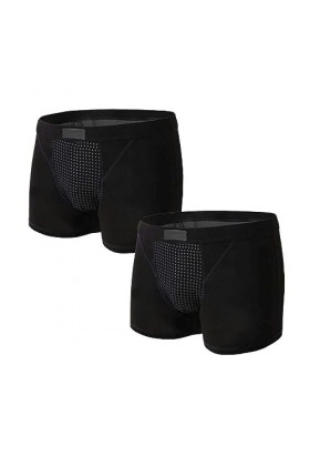 MECKOZ Modal sous-vêtements Hommes Boxer Classique Doux et Respirant avec 48 Aimants Dénergie, Favorise la Croissance Second