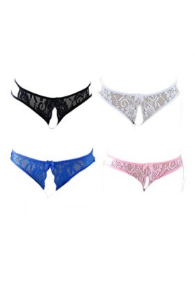 KHUFUZI Lingerie pour femme, sexy, sous-vêtements en dentelle, culotte string mignon, idéale comme cadeau pour une amie, Lot 