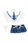 SHANHE Femmes Coquine Lingerie Sexy Écolière Cosplay Costume Étudiant Uniforme Mini Crop Top + Jupes À Carreaux Outfit Rolepl