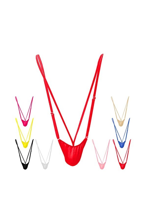 Mankini pour homme sexy et drôle - String Mankini fin en V - Bretelles extensibles - Pour costume de fête danniversaire, de 