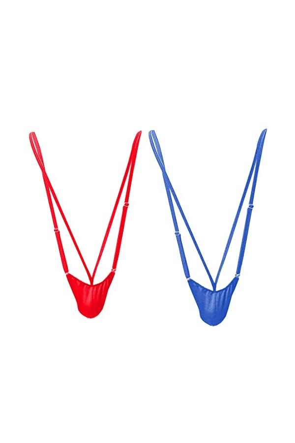 Mankini pour homme sexy et drôle - String Mankini fin en V - Bretelles extensibles - Pour costume de fête danniversaire, de 
