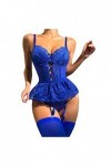 Fulidngzg Body sexy en dentelle pour femme - Lingerie sexy en résille - Sous-vêtements sexy - Tenue SM - Grandes tailles - Li