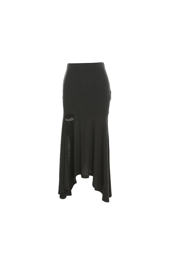 2023 European and American Style Spring New Womens Solid Color Slim-fit Street Fashion High Waist Bag Hip Slit Skirt-Dark Gr