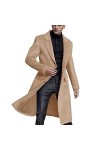 Mymyguoe Manteau Homme Business Manteau Laine Chaud Hiver Manteau Longues Vestes Coupe-Vent Manteau Décontracté Vêtements de