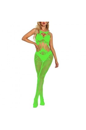 ZTIANEF Costumes Sexy Femme Lingerie Sexy Résille Bas Combinaison Vêtements De Nuit Creux Transparent Vêtements De Nuit Body 