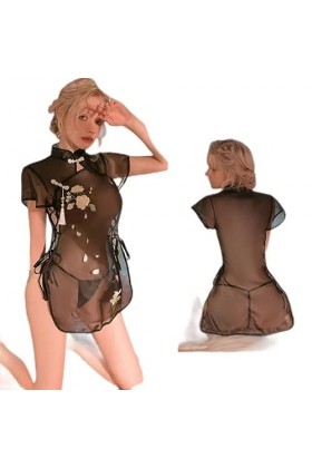 SHANHE Lingerie Sexy Bandage Vintage Robe Cheongsam Broderie Robe De Nuit Vêtements De Nuit Vêtements De Nuit Pyjama Sexy À L