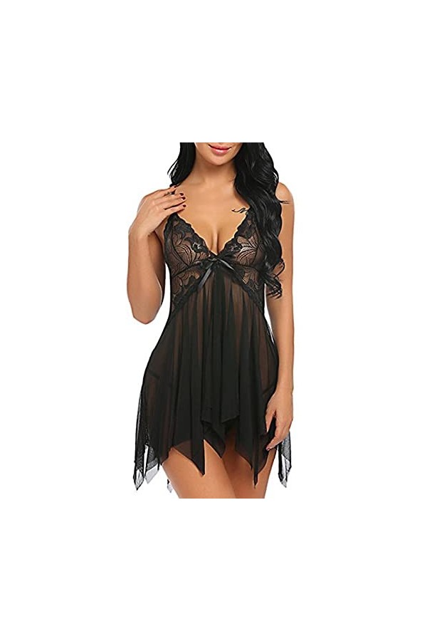 Plus La Taille S-3XL Sexy Lingerie Dames Vêtements De Nuit Femmes Dentelle Nuisette Robe Bébé Poupées Sling Robe De Nuit Stri