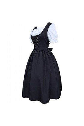 Costume de lOktoberfest pour femme – Costume bavarois pour femme – Robe pour fille – Robe taverne bière – Noir, taille S