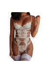 AJGRHE Lingerie Sexy Grande Taille Strings Slip Lingerie sous-VêTements Sexy Amusants pour Femmes Voir à Travers Body Ensembl