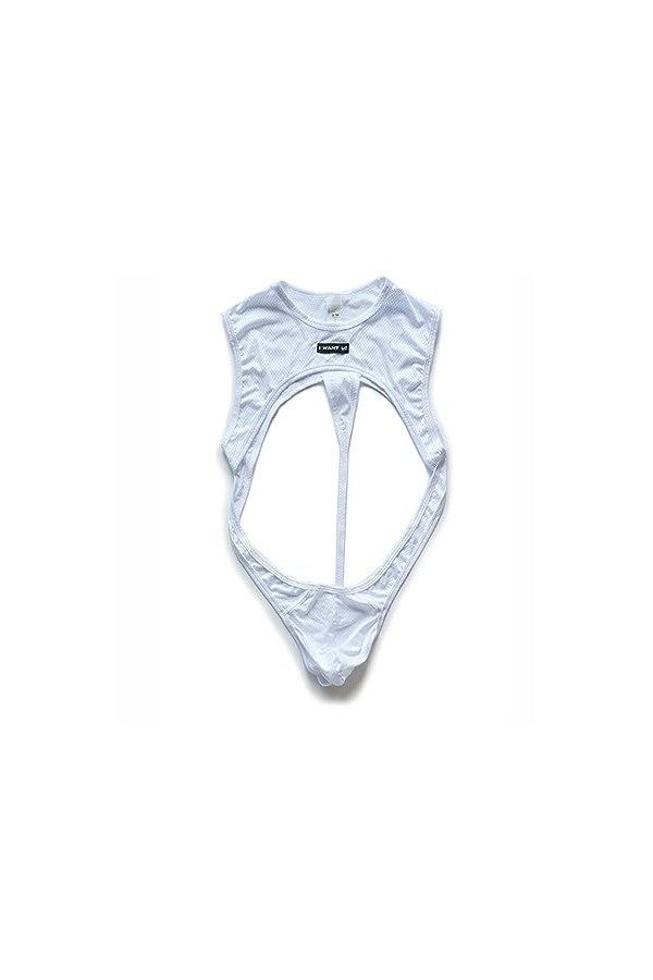 HYQPAI String Une Pièce pour Homme Sexy Bodysuit Jumpsuit sous-Vêtements Body Lingerie Color:Pink,Size:XL 