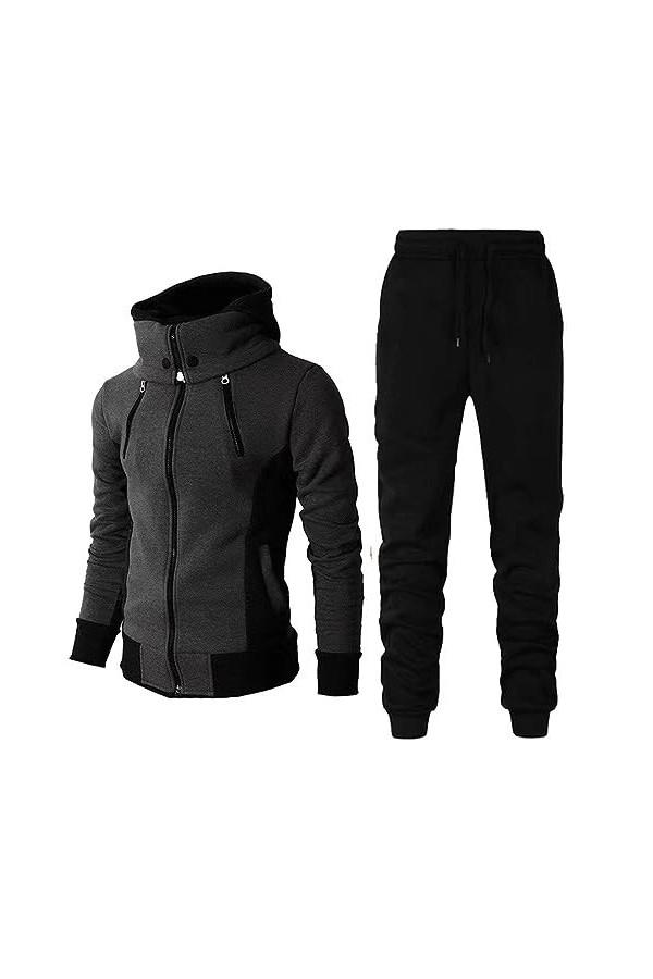 Survêtement Homme Décontracté à Manches Longues Survêtement Athlétique Fermeture Éclair intégrale Sport Jogging Gym Sweatsuit