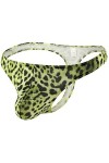 GUETTO Hommes sous-vêtements Pochette Sexy Léopard Culotte String T-Back Mâle G String Caleçons Hommes Slips,Violet,S